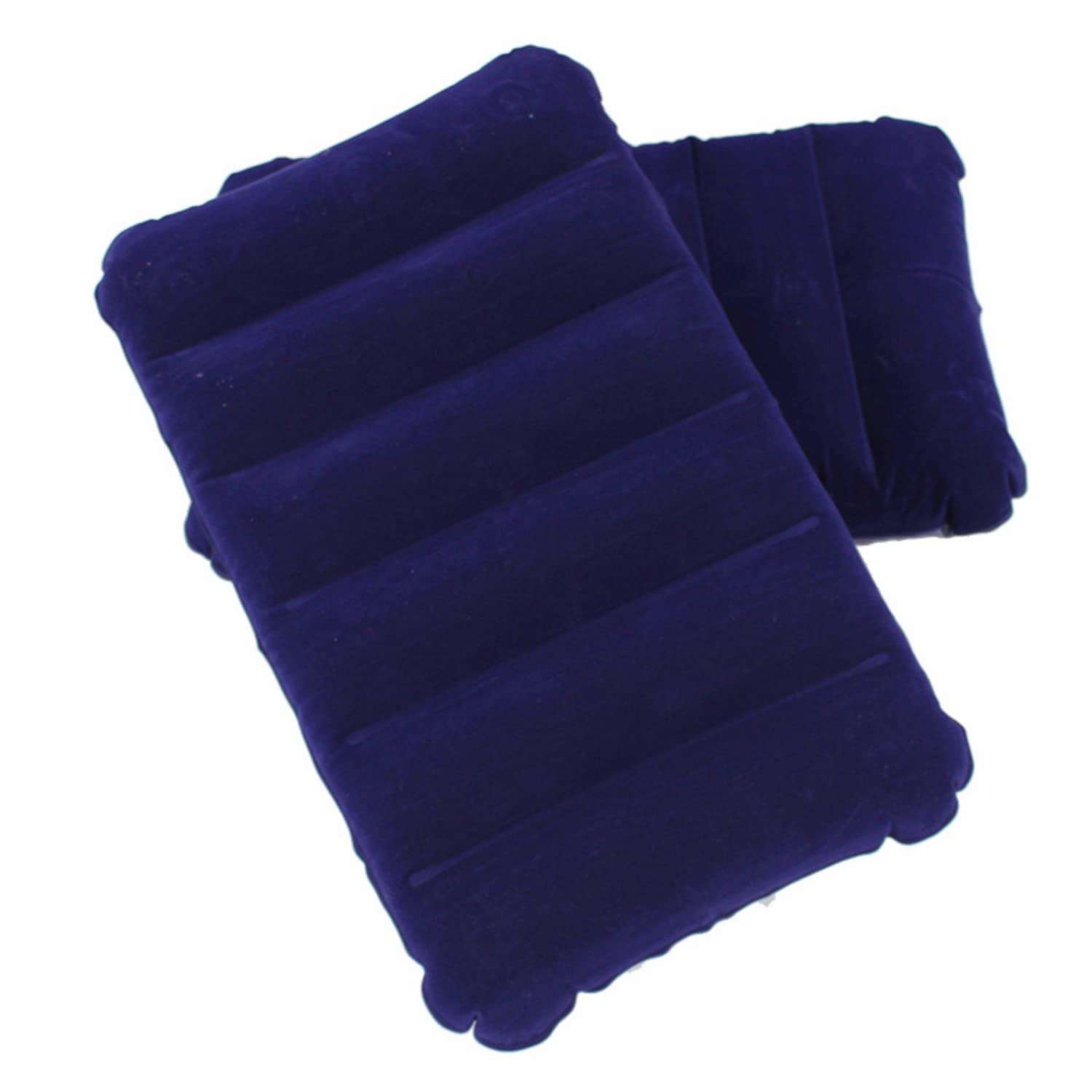 Ultralight Inflatable Travel Neck Pillow - Soft Velvet Portable Pillow for Airplane, Car, Camping & Backpacking - Comfortable Sleeping Support for Adults & Kids - Perfect for Long Flights, Road Trips & Outdoor Adventures - Blue