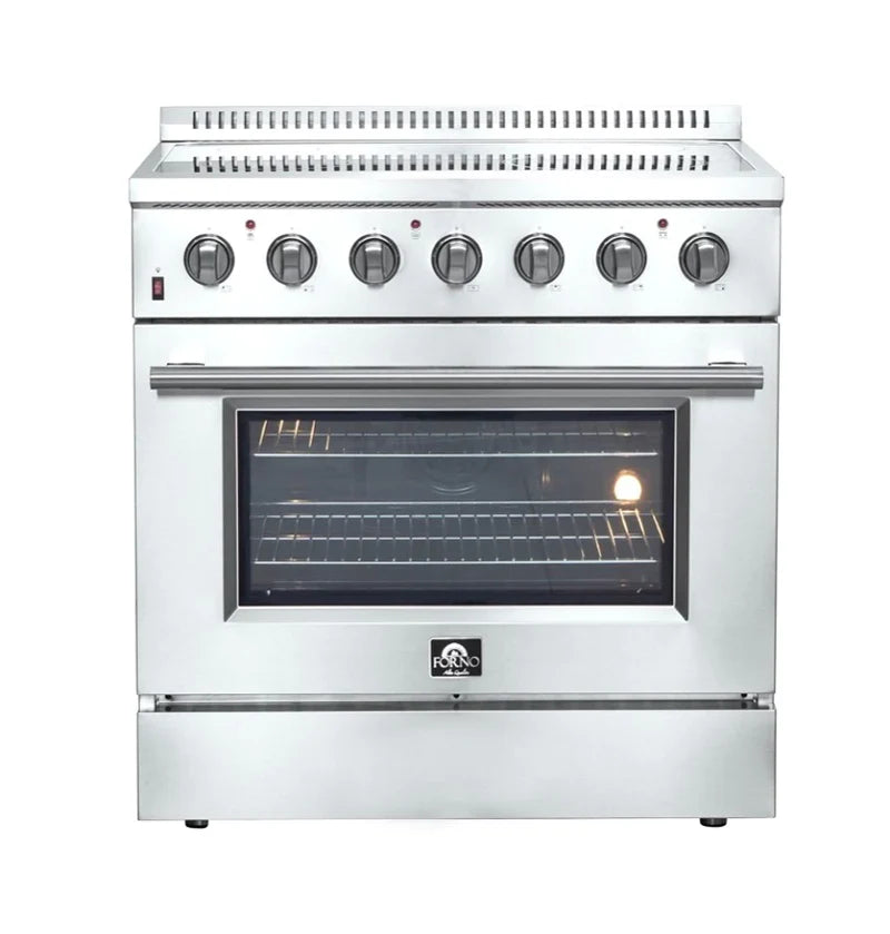 FORNO Galiano 36 Inch Electric Range with Convection Oven - Stainless Steel Built-In Stove FFSEL6083 36 - Perfect for Modern Kitchens & Home Cooking