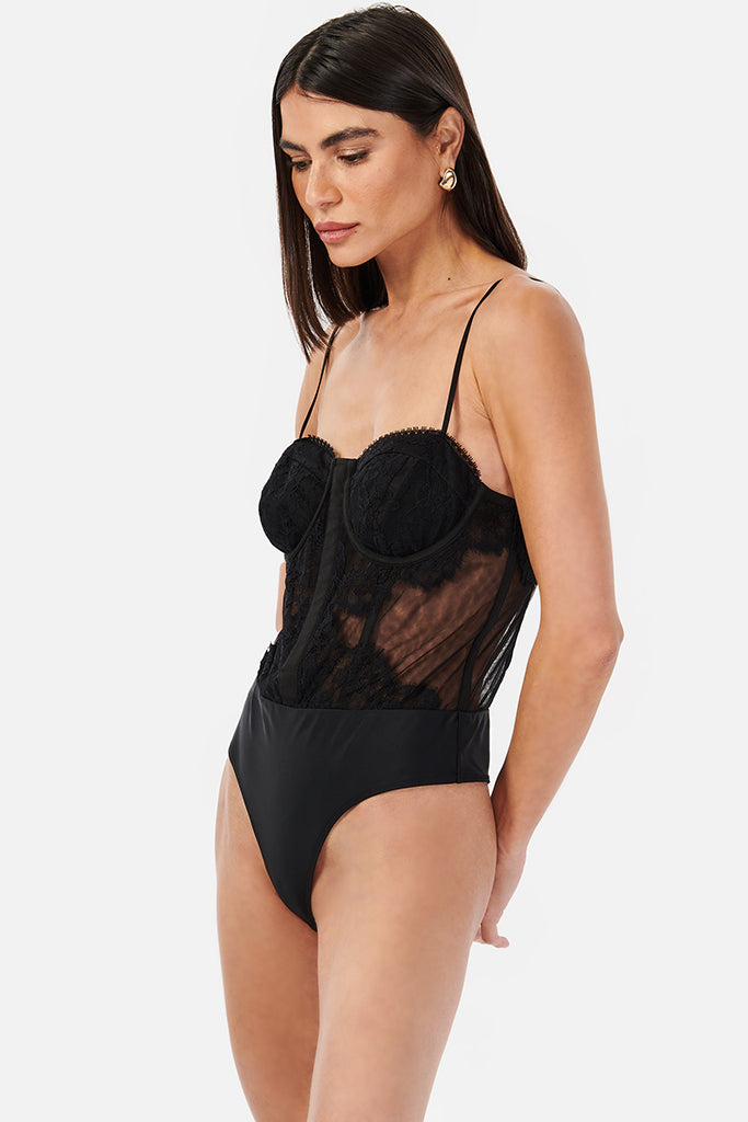 Cami NYC Riona Bodysuit for Women - Black Seamless Shapewear for Layering, Tucking & Everyday Wear | Perfect Under Dresses, Tops & Jeans