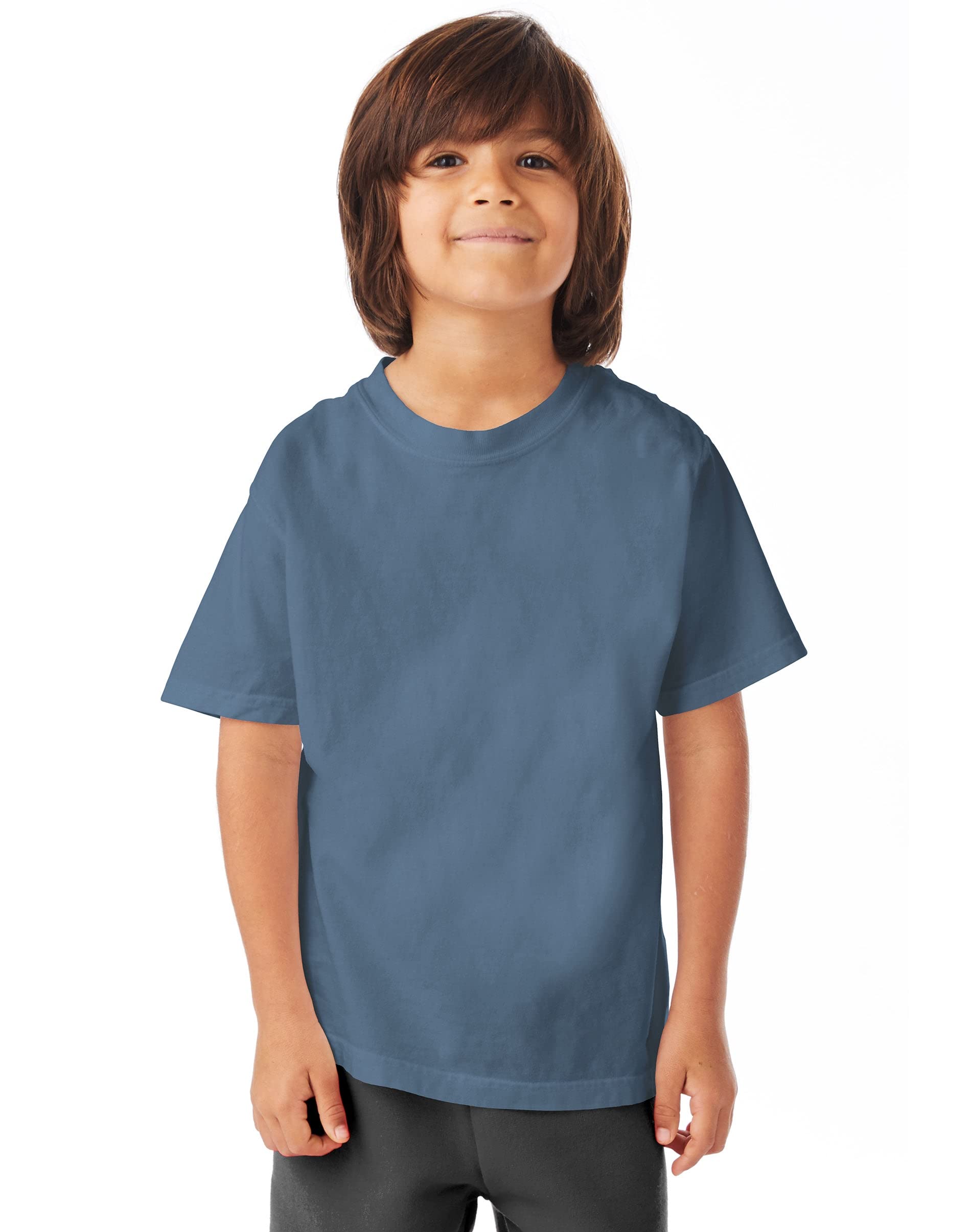 Hanes ComfortWash 5.5 oz 100% Ring Spun Cotton Garment-Dyed T-Shirt for Men - Soft Vintage Washed Tee (Color: Saltwater) - Perfect for Casual Wear, Layering & Everyday Comfort