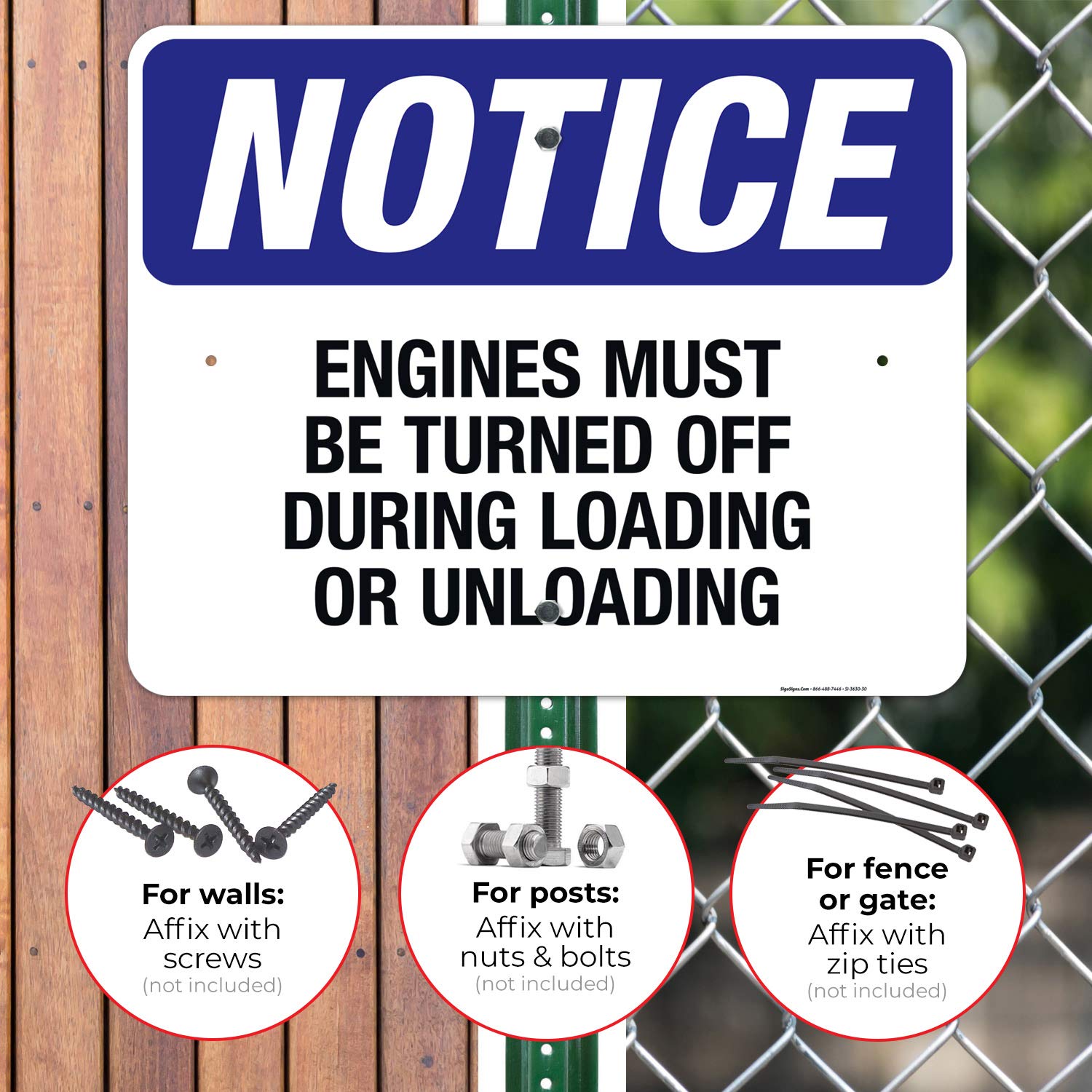 OSHA Compliant 'Engines Must Be Turned Off During Loading/Unloading' Safety Sign - 24x30 Inches Rust-Free Aluminum, Fade Resistant for Indoor & Outdoor Use - Made in USA | Perfect for Warehouses, Truck Stops & Industrial Facilities
