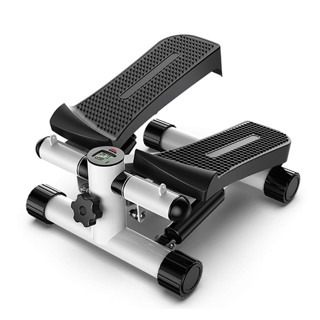 Adjustable Height Mini Stepper Trainer with Resistance Bands & LCD Monitor - Compact Indoor Stair Stepper Exercise Machine for Home Workouts, Cardio Training & Fitness (Includes Standard Foot Pads) - Perfect for Small Spaces, Office Exercise & Apartment Workouts