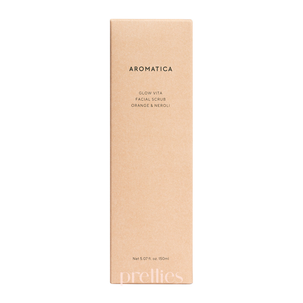 AROMATICA Glow Vita Facial Scrub with Orange & Neroli - 150ml Exfoliating Face Scrub for Brightening & Smoothing Skin - Perfect for Daily Skincare Routine & Spa Night
