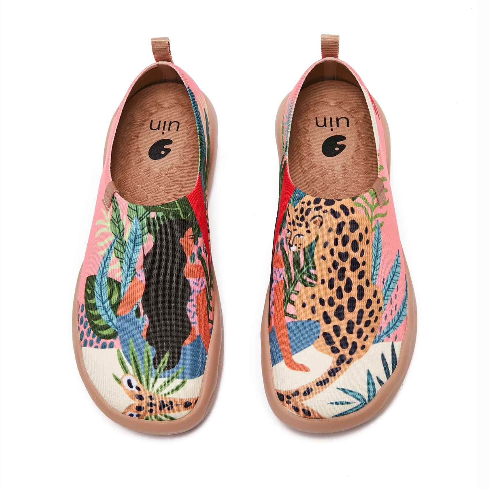 UIN Women's Art Painted Slip-On Loafers - Lightweight Knit Travel Shoes | Comfortable Casual Sneakers with Fashionable Toledo Ⅱ Design | Perfect for Walking, Traveling & Everyday Wear