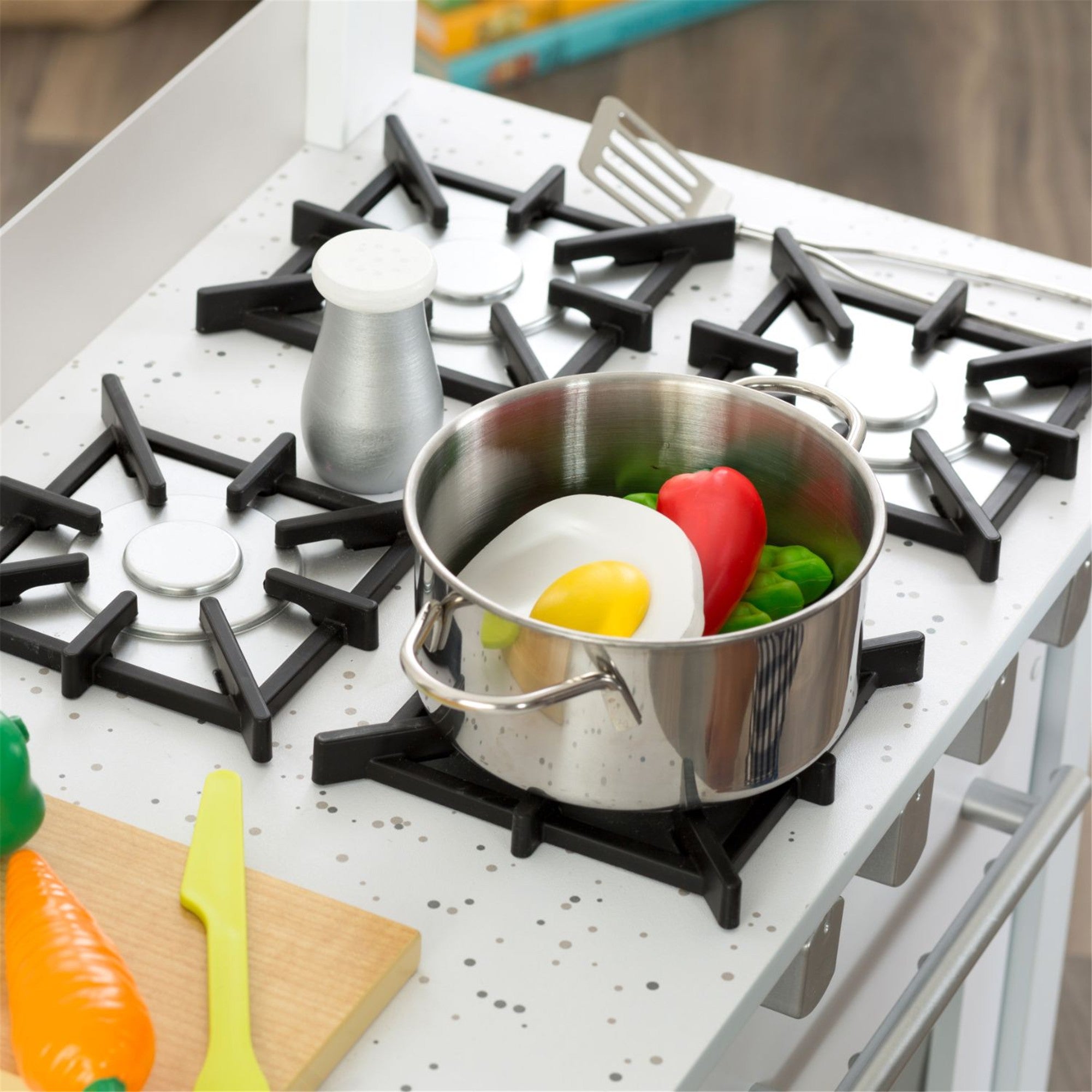 KidKraft Little Cook's Wooden Play Kitchen Set - Pretend Play Toy for Toddlers & Kids - Perfect for Imaginative Cooking & Role Play Games in Playroom or Daycare