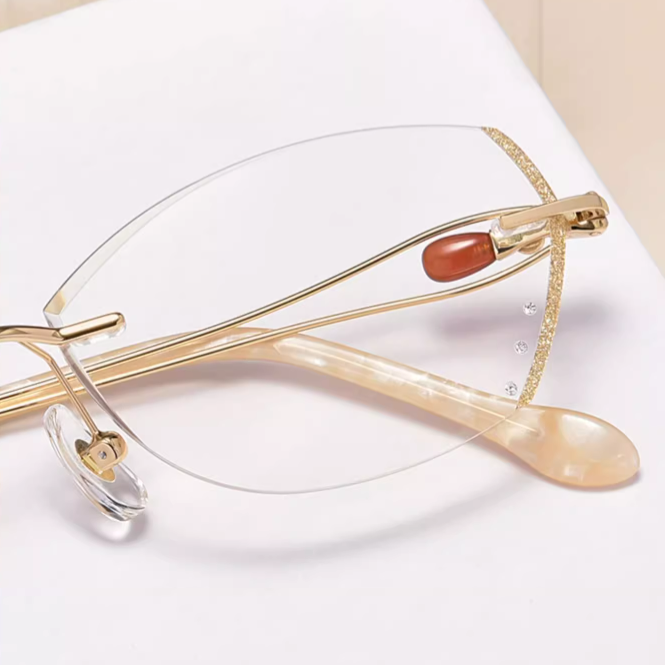 Women's Ultra Lightweight Fashion Diamond Frame Anti Blue Light Reading Glasses - Perfect for Computer Work, Reading & Screen Time Protection