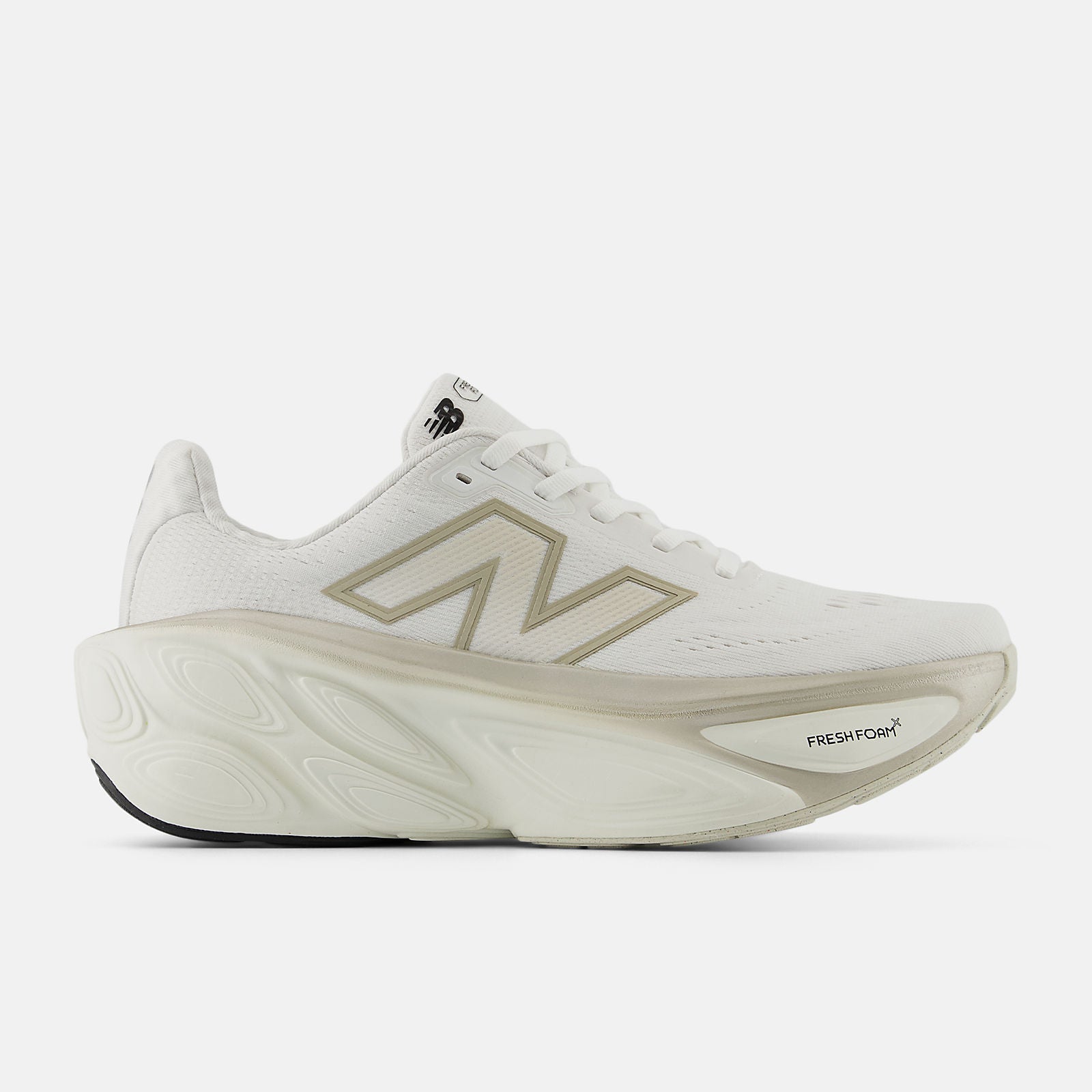New Balance Women's Fresh Foam X More v5 Running Shoes - Lightweight White/Sea Salt/Light Gold Metallic - Perfect for Jogging, Gym Workouts & Daily Walking