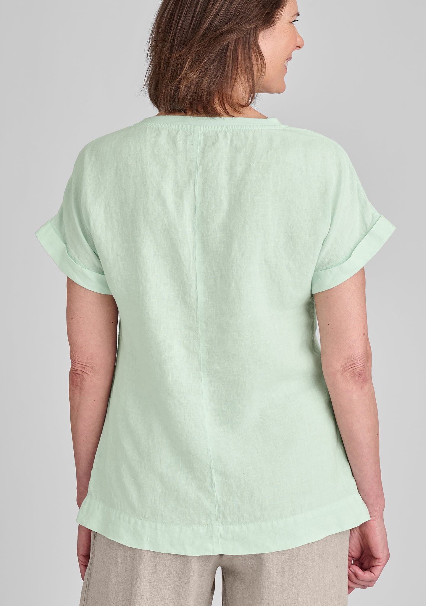 Linen T-Shirt for Women - Breathable & Comfortable Summer Tee Top - Casual Loose Fit Shirt for Everyday Wear, Beach, and Travel