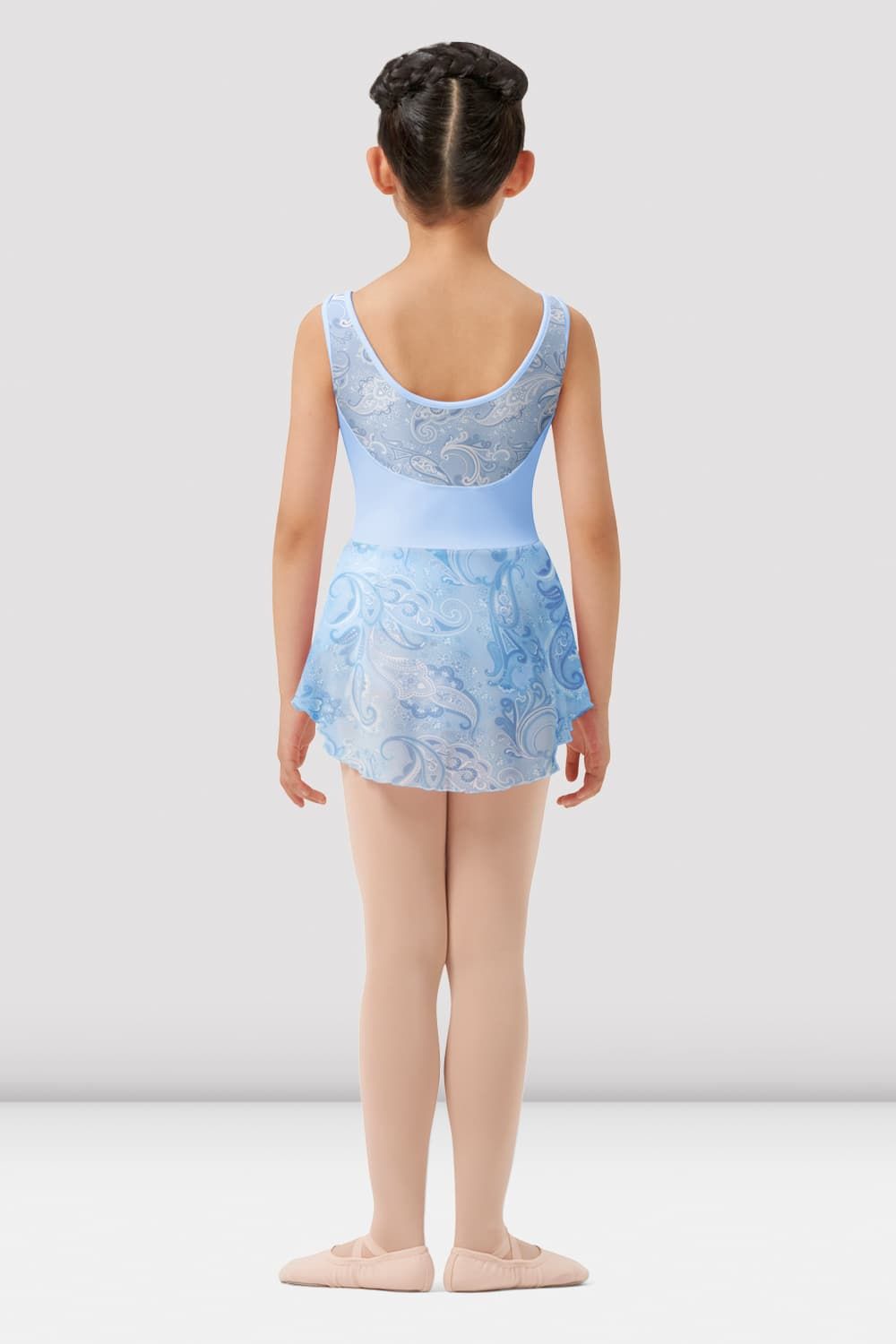 Girls Mirella Paisley Print Scoop Neck Skirted Leotard - Ballet Dancewear for Toddlers & Kids, Perfect for Dance Class, Recitals & Performance Costumes