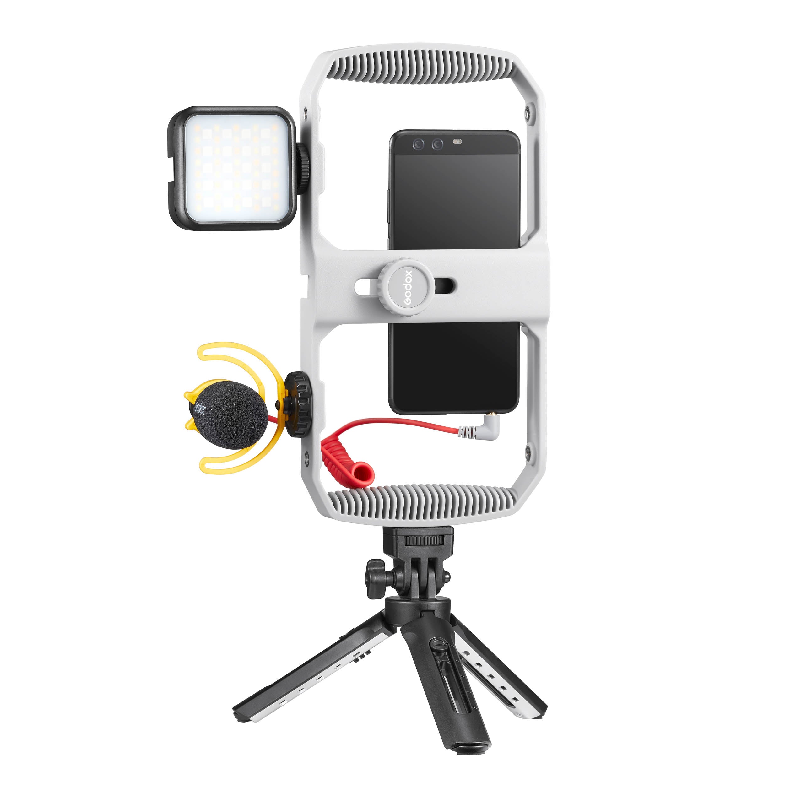 VK1 UC Vlogging Camera Kit for Smartphones - 4K HD Video Recording with Stabilizer, LED Light & Microphone - Perfect for YouTube, TikTok & Travel Vlogging