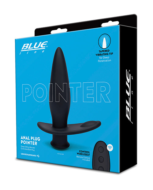 Remote Control Blue Line Pointer Silicone Deep Drilling Butt Plug - Black | Adult Toy for Couples Play, Solo Pleasure & BDSM Exploration