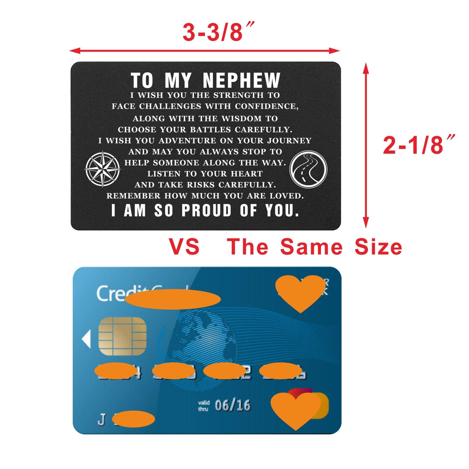 ABNTY Inspirational Wallet Card - Thoughtful Graduation Gift for Nephew with Motivational Quote - Perfect for Special Occasions & Everyday Encouragement