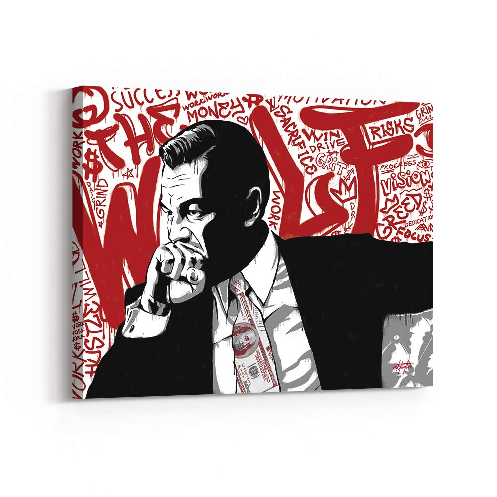 Inktuitive 'Wolf' Inspirational Canvas Wall Art with Black Frame - 24