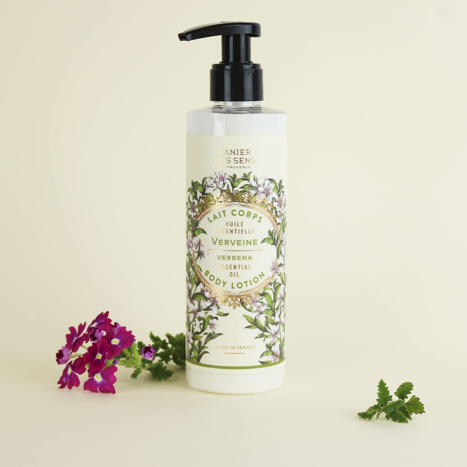 Panier des Sens Verbena Body Lotion for Dry Skin - Hydrating & Nourishing Body Cream with Shea Butter & Olive Oil - 97% Natural Ingredients Moisturizer for Women - 8.45 Fl Oz - Perfect for Daily Hydration & Post-Shower Skin Care