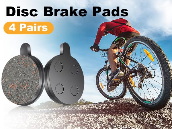 4 Pairs Semi-Metal Disc Brake Pads - Replacement Brake Pads for 10in Electric Scooters - Durable Brake Rotor Pads for Enhanced Stopping Power - Perfect for Commuting, Urban Travel & Last-Mile Delivery Rides