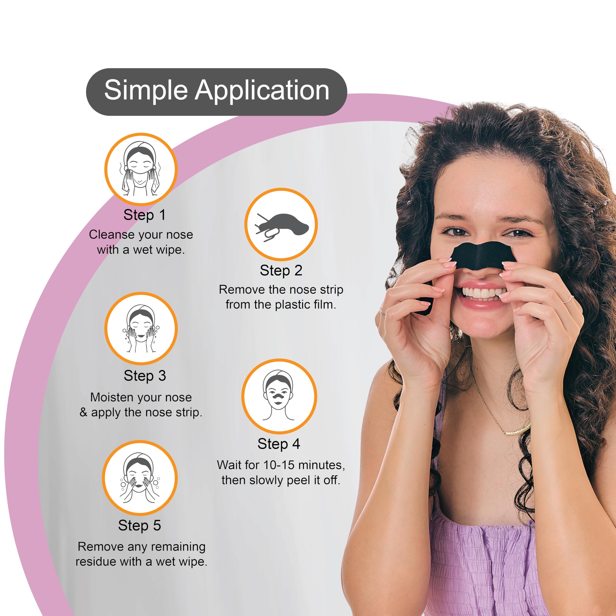 Dr. Rashel Bamboo Charcoal Nose Pore Strips - 10 Pack (5 Strips & 5 Wipes) with Charcoal Extracts for Oil Control & Deep Cleansing | Blackhead Removal & Pore Minimizer for Clear Skin | Perfect for Daily Skincare & Spa Nights