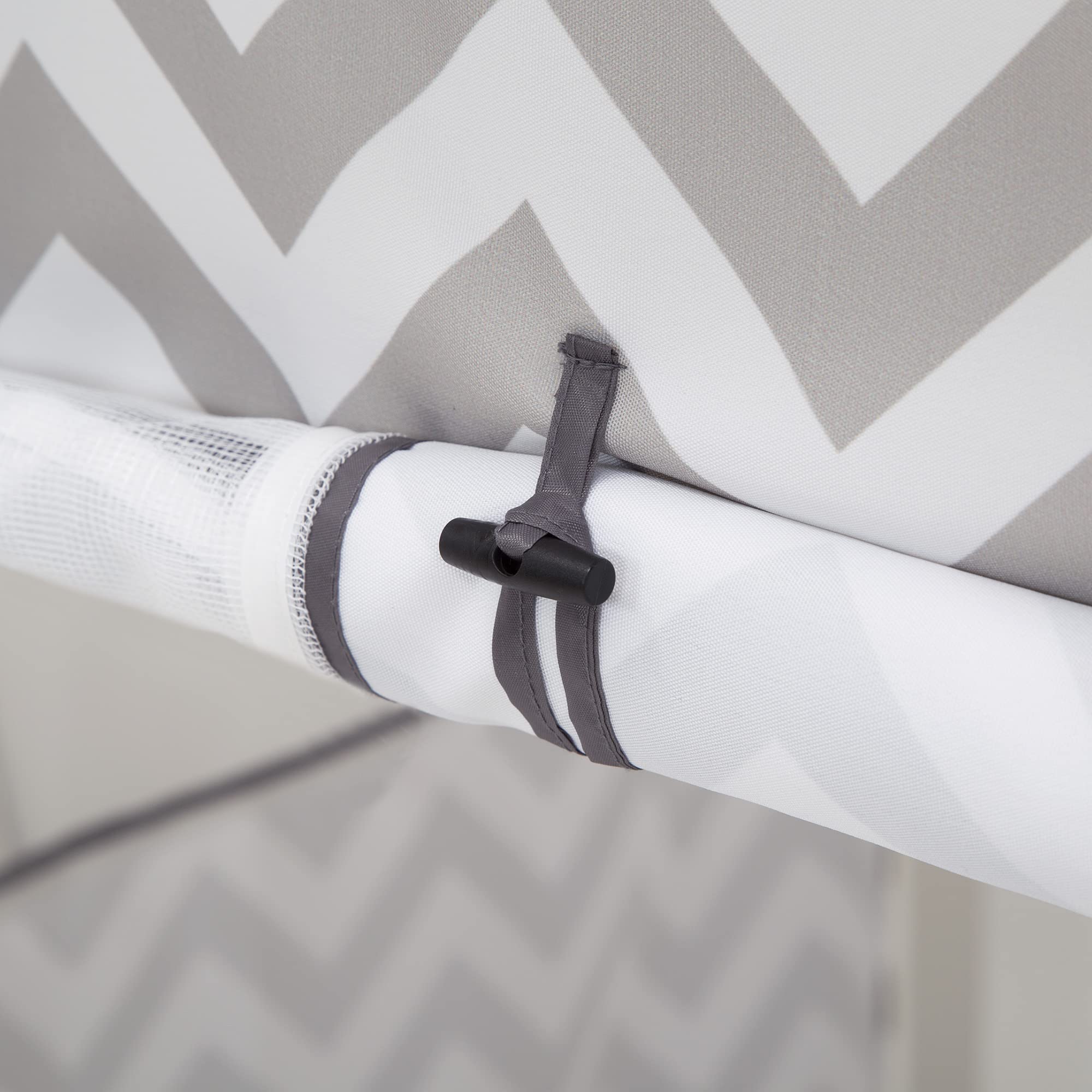 Delta Children Loft Bed Tent Curtain Set for Twin Loft Beds (Bed Sold Separately) - Grey Chevron Design | Perfect for Kids' Bedroom Decor, Sleepovers & Playtime Adventures