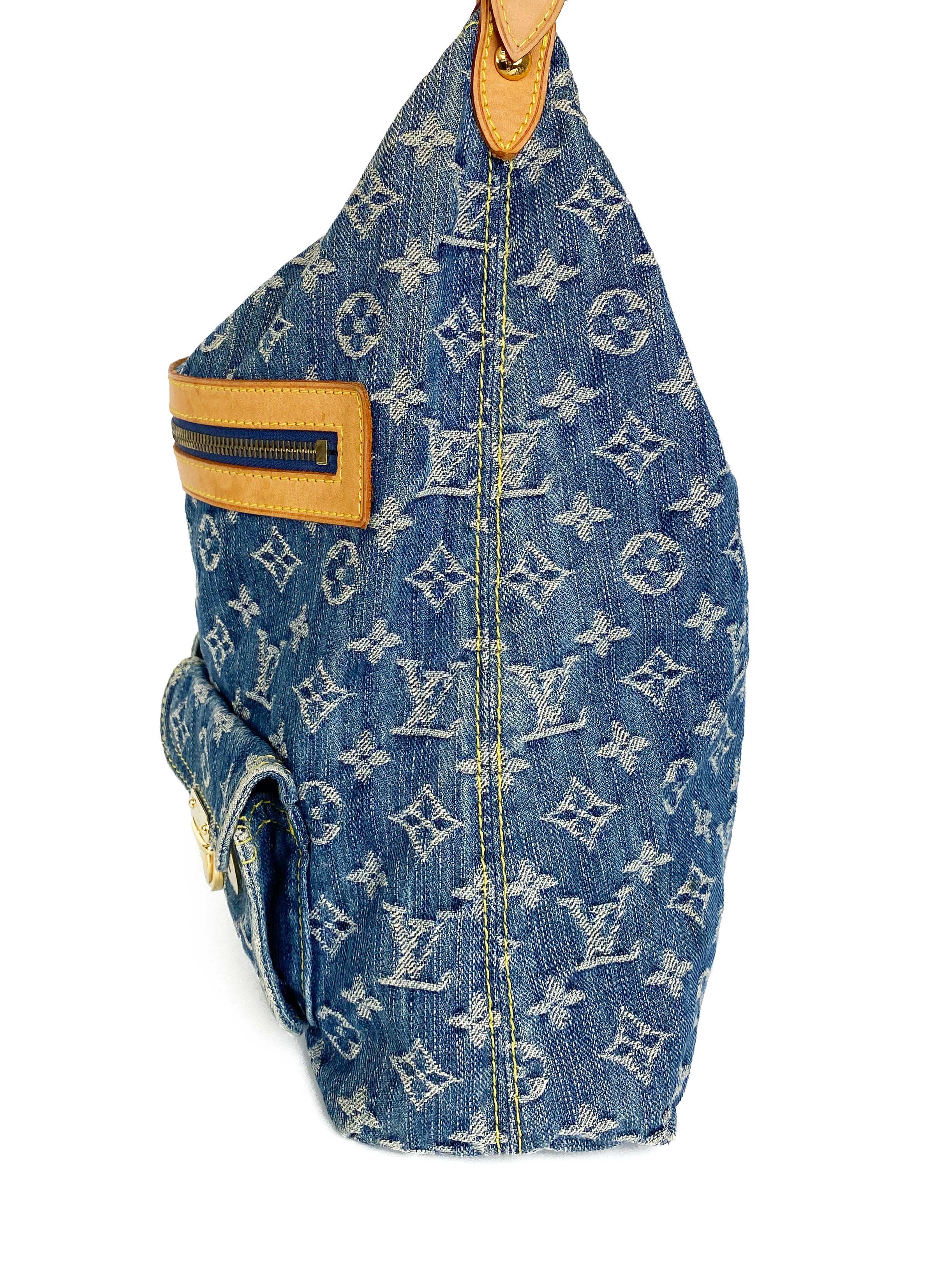 Authentic Louis Vuitton Blue Denim Baggy PM Crossbody Bag - Stylish Designer Handbag for Women, Perfect for Casual Outings & Travel Accessories