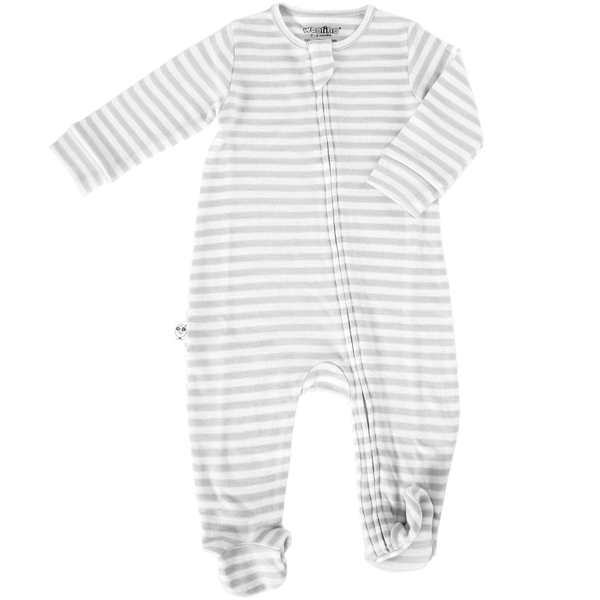 Cozy Merino Wool Footie Pajamas for Adults & Kids - Soft Gray One-Piece Sleepwear for Winter Nights & Lounge Wear