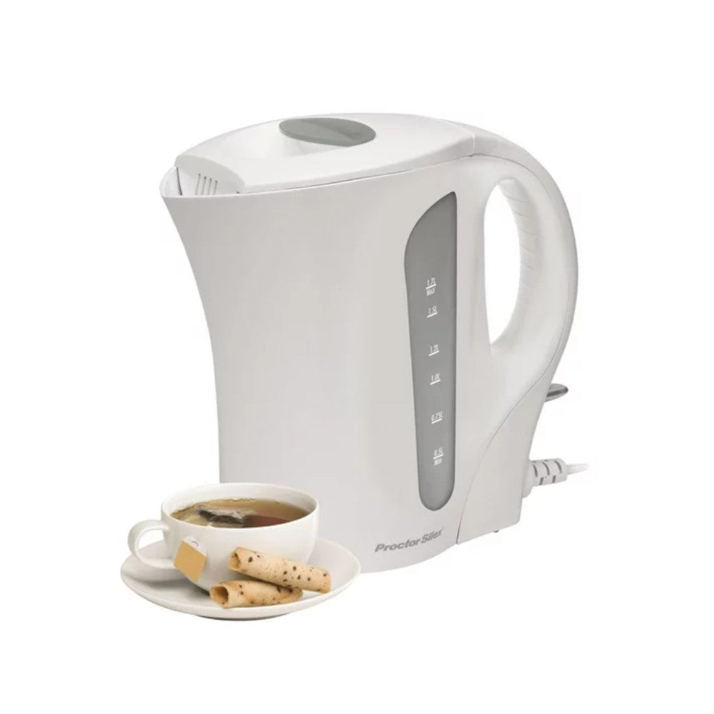 Proctor Silex K3080 1.7L Electric Water Kettle - Fast Boiling, Auto Shut-Off & Boil-Dry Protection - Perfect for Home, Office, Dorm & Tea/Coffee Brewing