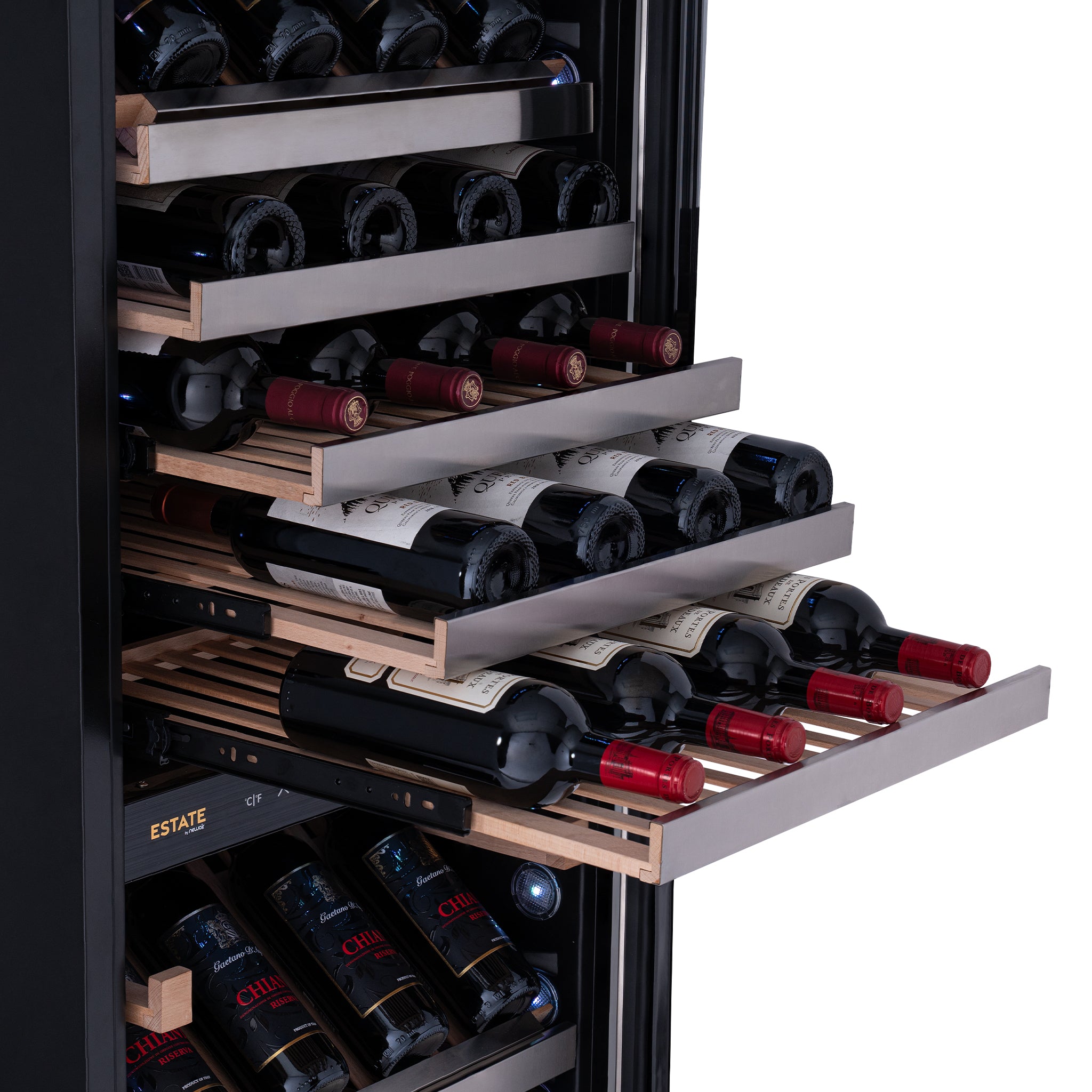 Newair® ESTATE 160 Bottle Freestanding Stainless Steel Wine Cooler Refrigerator - Perfect for Home Bars, Wine Cellars & Entertaining Spaces