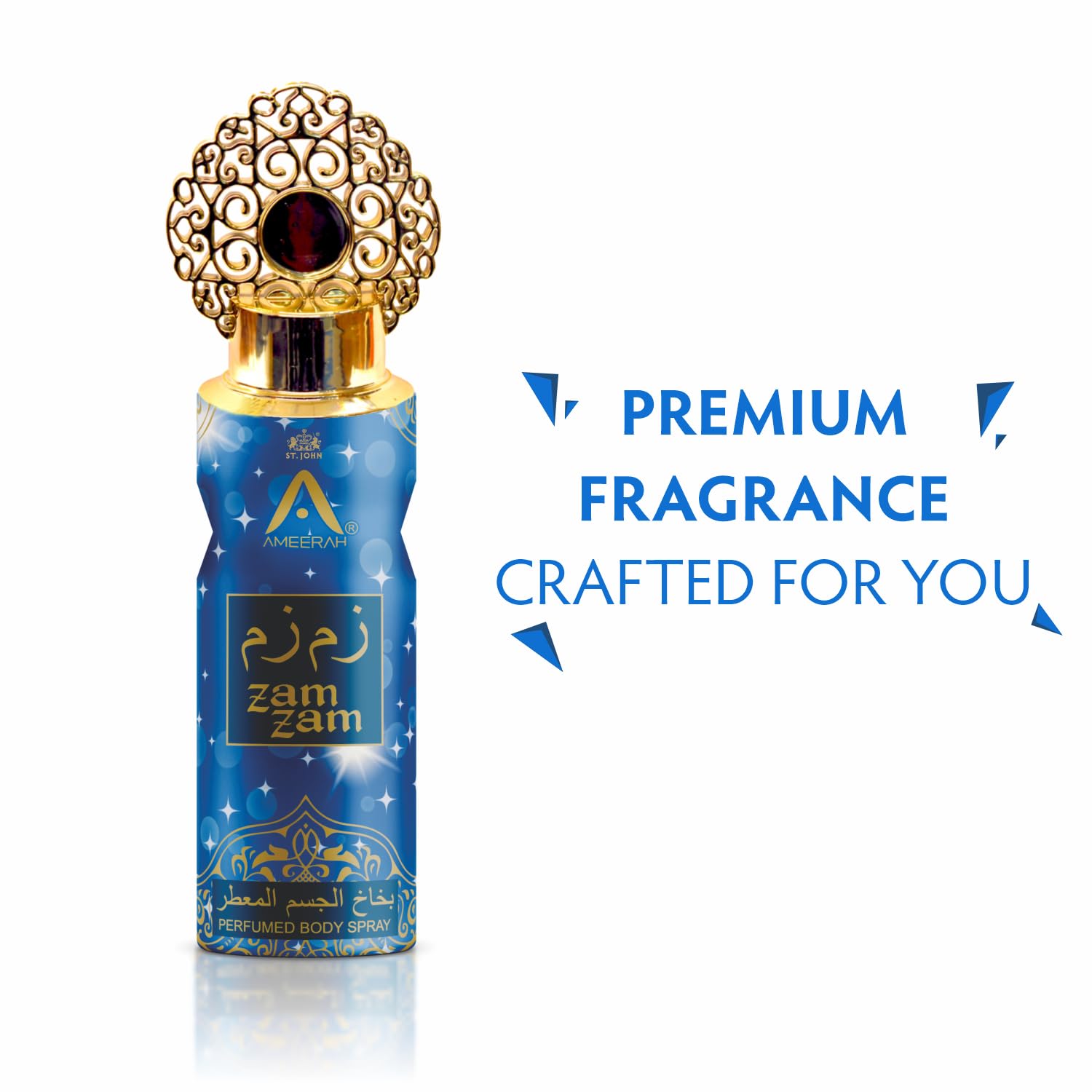 ST.JOHN Ameerah Zam Zam Perfumed Deodorant Body Spray for Men & Women - 24 Hours Long Lasting Fragrance (200ml/6.7oz) | Fresh Scent for Daily Use, Work, Gym & Special Occasions