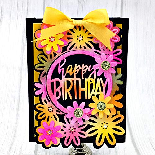 Floral Happy Birthday DIY Craft Die Set for A2 Cards | Handmade Greeting Card Making Supplies | Perfect for Scrapbooking, Invitations & Paper Crafts