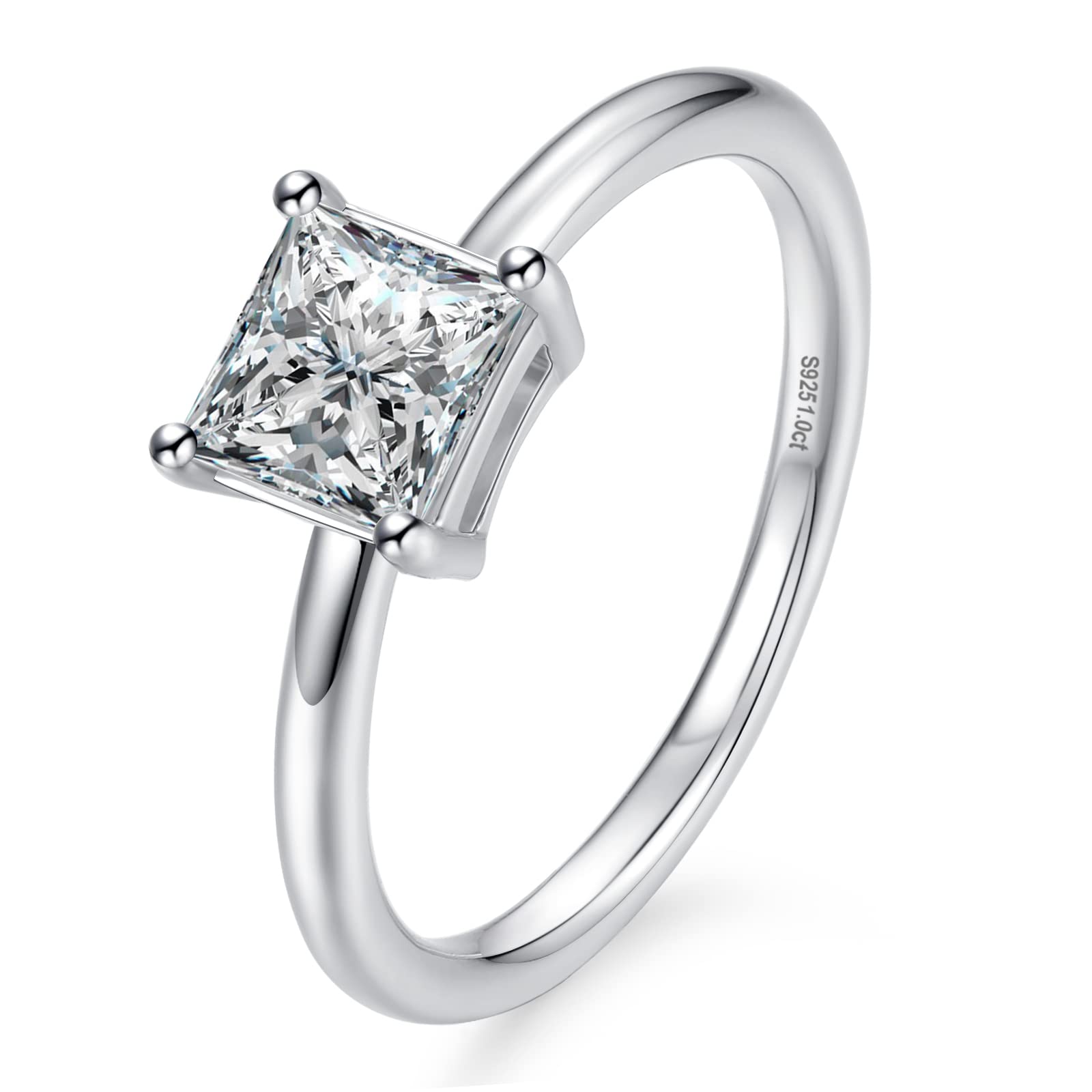 1 Carat Moissanite Engagement Ring for Women - VVS1 Solitaire Wedding Band in 925 Sterling Silver | Perfect for Proposal, Anniversary & Bridal Jewelry Gift | Elegant & Durable for Everyday Wear