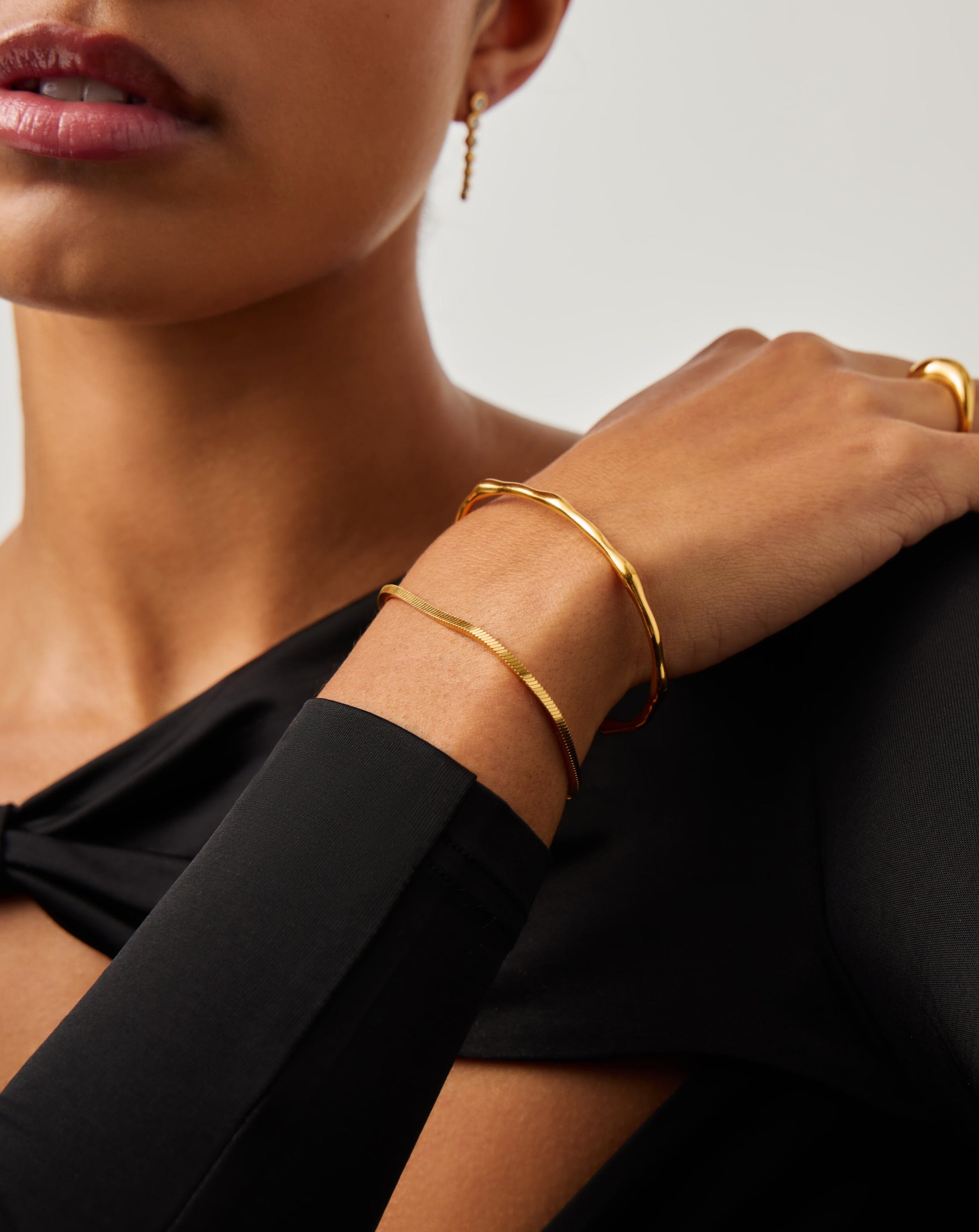 18k Gold Plated Magma Cuff Bracelet for Women - Elegant Statement Jewelry for Parties, Weddings & Special Occasions