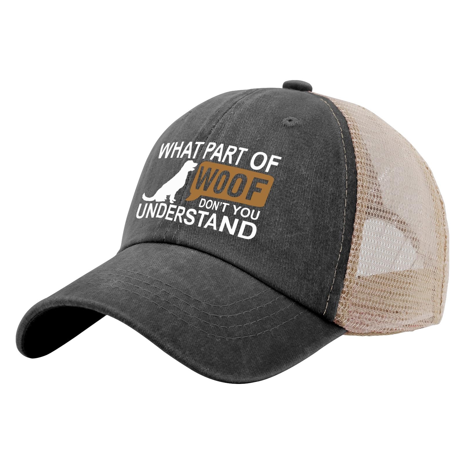 Funny Dog Lover Trucker Hat - All Black Women's Baseball Cap for Camping, Golf, Hiking - Perfect Gift for Female Outdoor Enthusiasts | Great for Adventures, Sports & Casual Wear