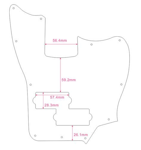 Electric Guitar Pickguard for Squier Jaguar Bass Special SS Short Scale - 4 Ply White Pearl Replacement Pickguard | Perfect for DIY Guitar Upgrades & Modifications