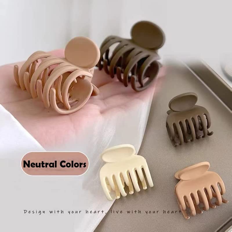 Shidara Medium Size No Slip Matte Hair Clips for Women - Double Row Jaw Claw Clips for Thin & Thick Hair (6-Piece Set) | Perfect for Work, Gym & Everyday Hairstyles