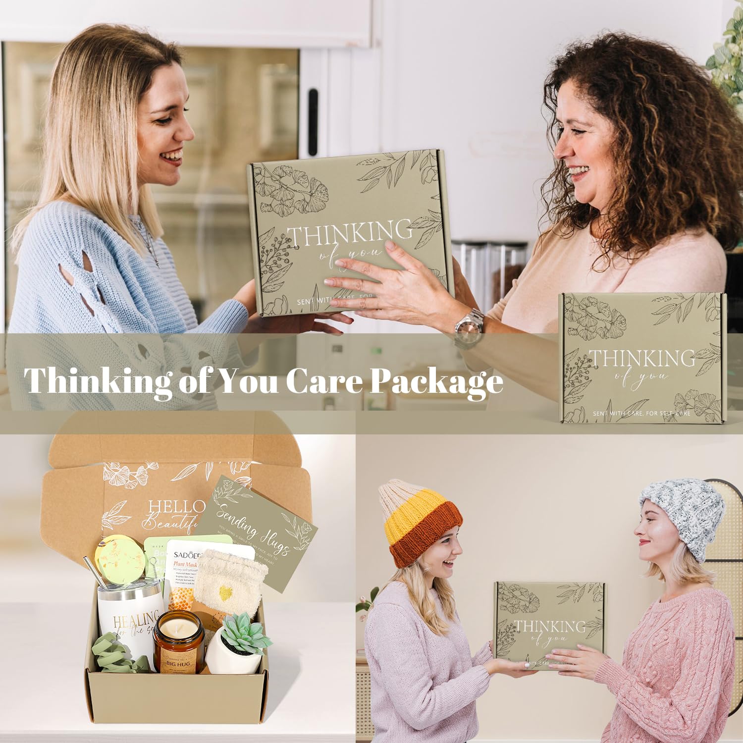 Thinking of You Care Package for Women - Get Well Soon Gift Basket for Sick Friend After Surgery, Sympathy & Self-Care Spa Gifts | Perfect for Recovery, Hospital Stay, and Comforting Loved Ones
