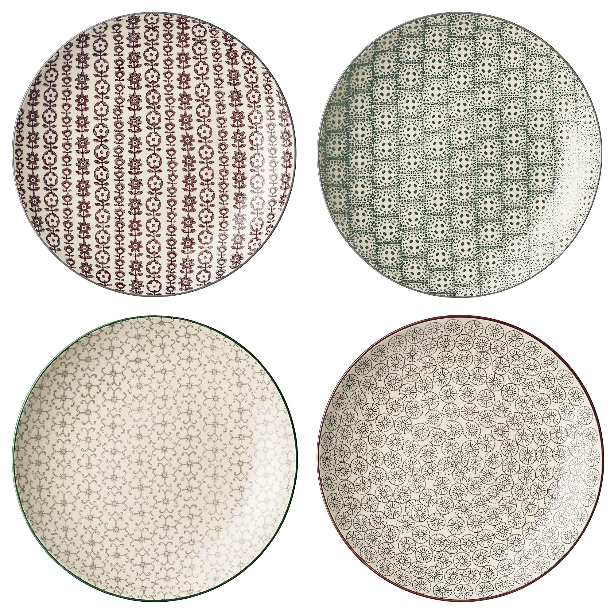 Bloomingville Karine Ceramic Dinner Plates Set of 4 - 25cm/10