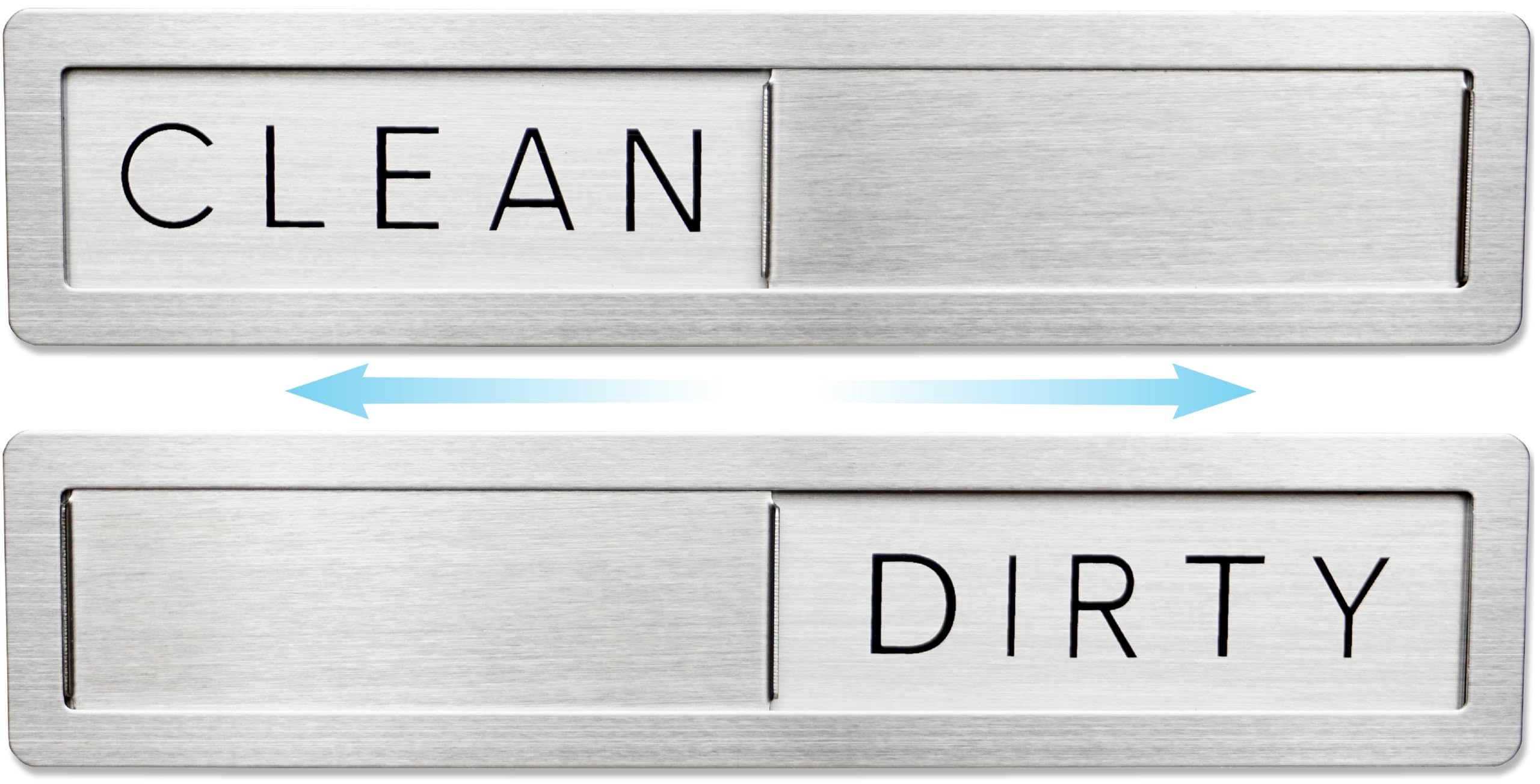 Premium Stainless Steel Clean/Dirty Dishwasher Magnet - Minimalist All-Metal Design with Optional Adhesive for Non-Magnetic Dishwashers | Perfect for Kitchen Organization & Dishwasher Status Indicator