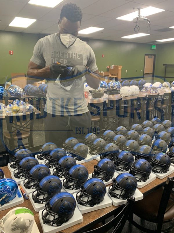 Calvin Johnson Autographed Detroit Lions Speed Eclipse NFL Mini Helmet - Authentic Signed Collectible for Football Fans & Memorabilia Display
