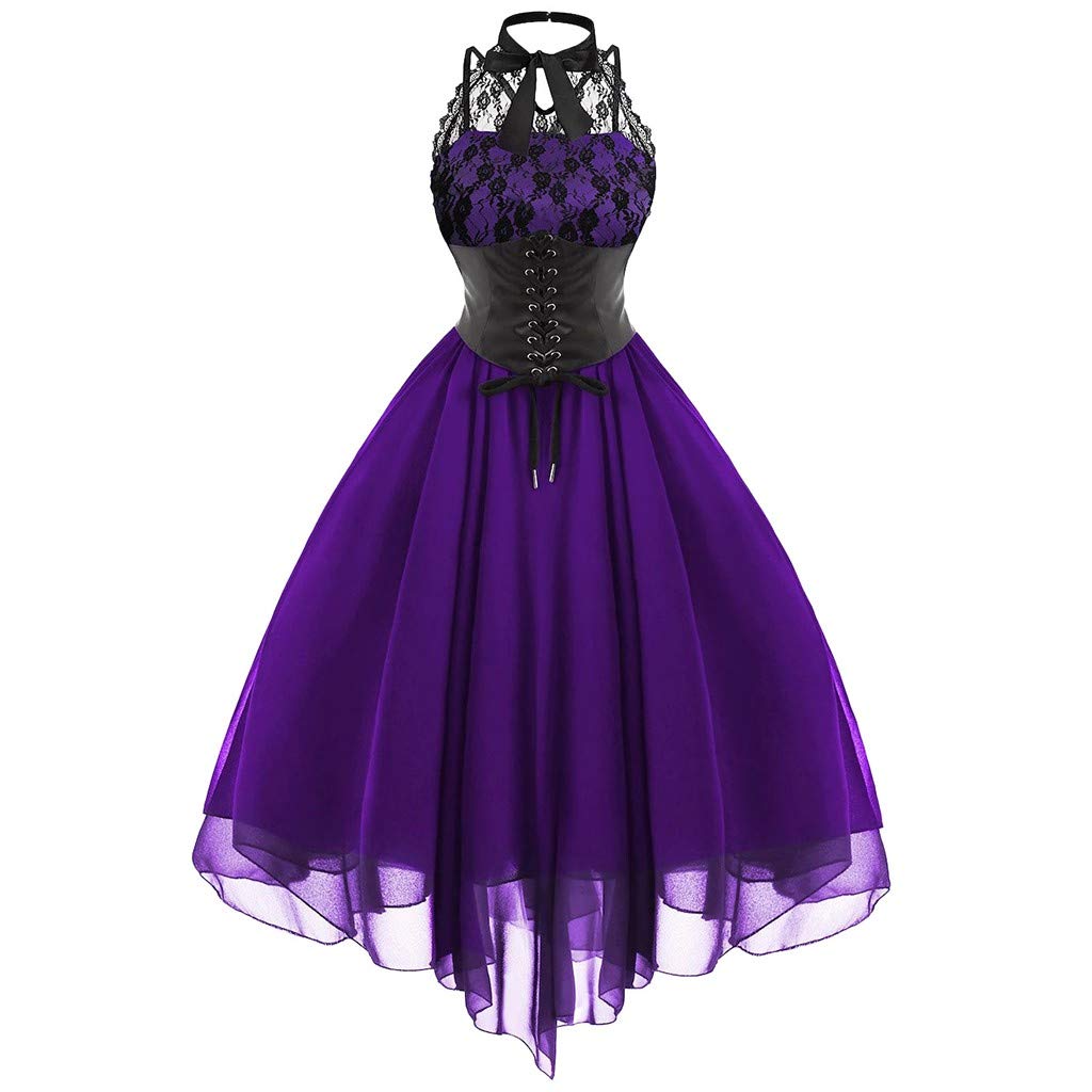 Sexy Lace Mini Dress for Women - Vintage Retro Sleeveless Princess Court Dress for Party, Date Night & Special Occasions