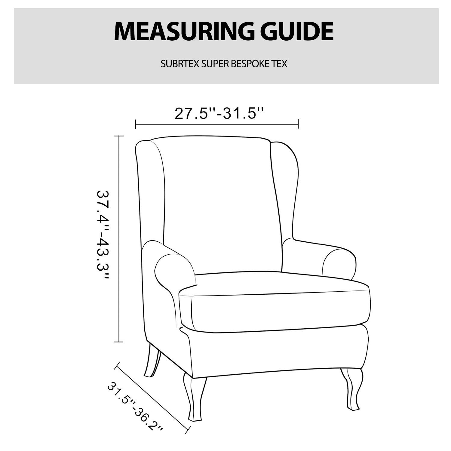 Stretch Wing Chair Slipcovers with Ears - Jacquard Furniture Protector for Living Room