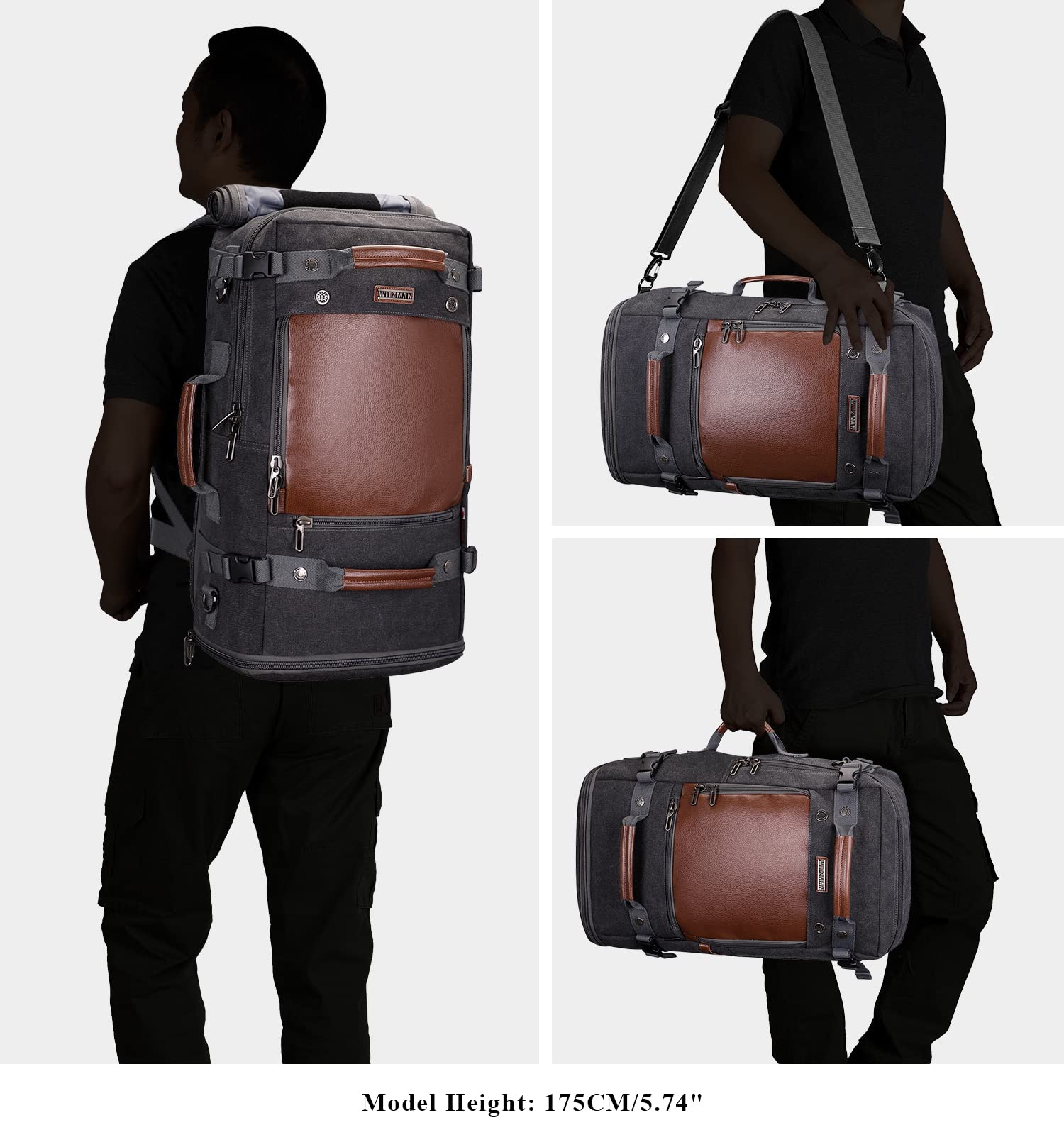 WITZMAN Travel Backpack Carry-on Luggage with Shoe Compartment - Perfect for Gym & Weekend Trips
