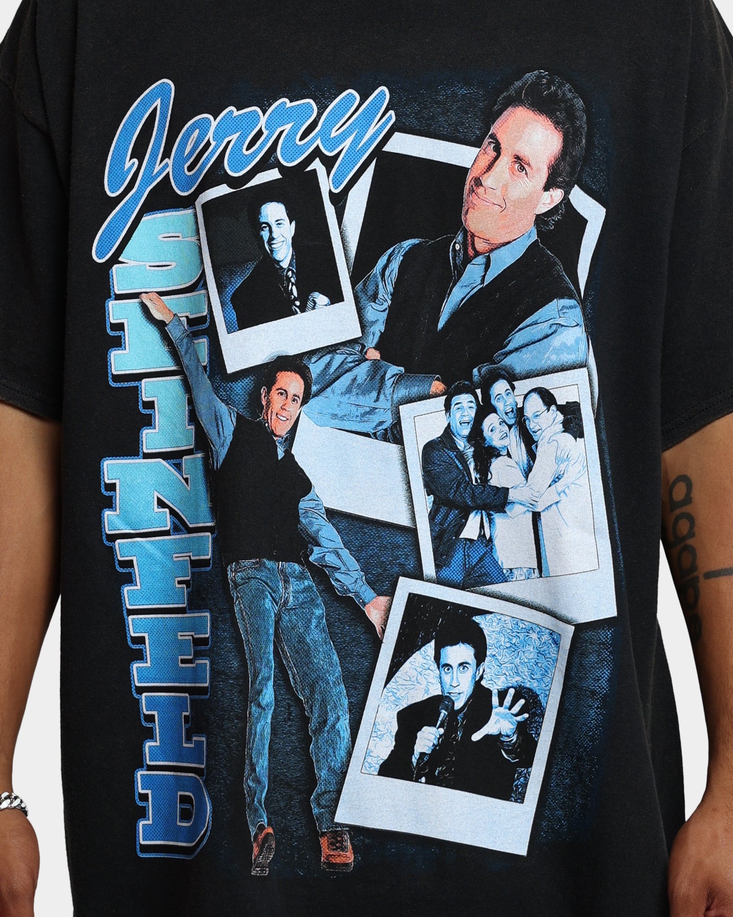 Vintage Seinfeld Jerry T-Shirt - Washed Black Retro TV Show Tee for Men & Women - Perfect for Casual Wear, Cosplay, and 90s Nostalgia Fans