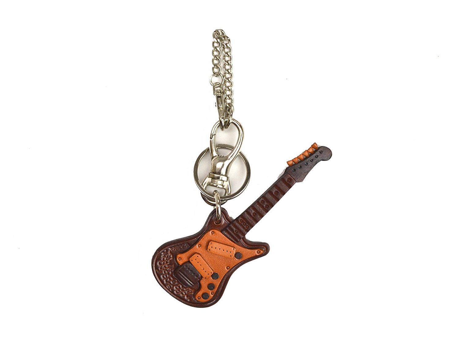 VANCA Handmade Electric Guitar Genuine Leather Bag Charm & Keychain - Japanese Craftsmanship | Perfect for Guitar Enthusiasts, Music Lovers & Unique Gift Ideas