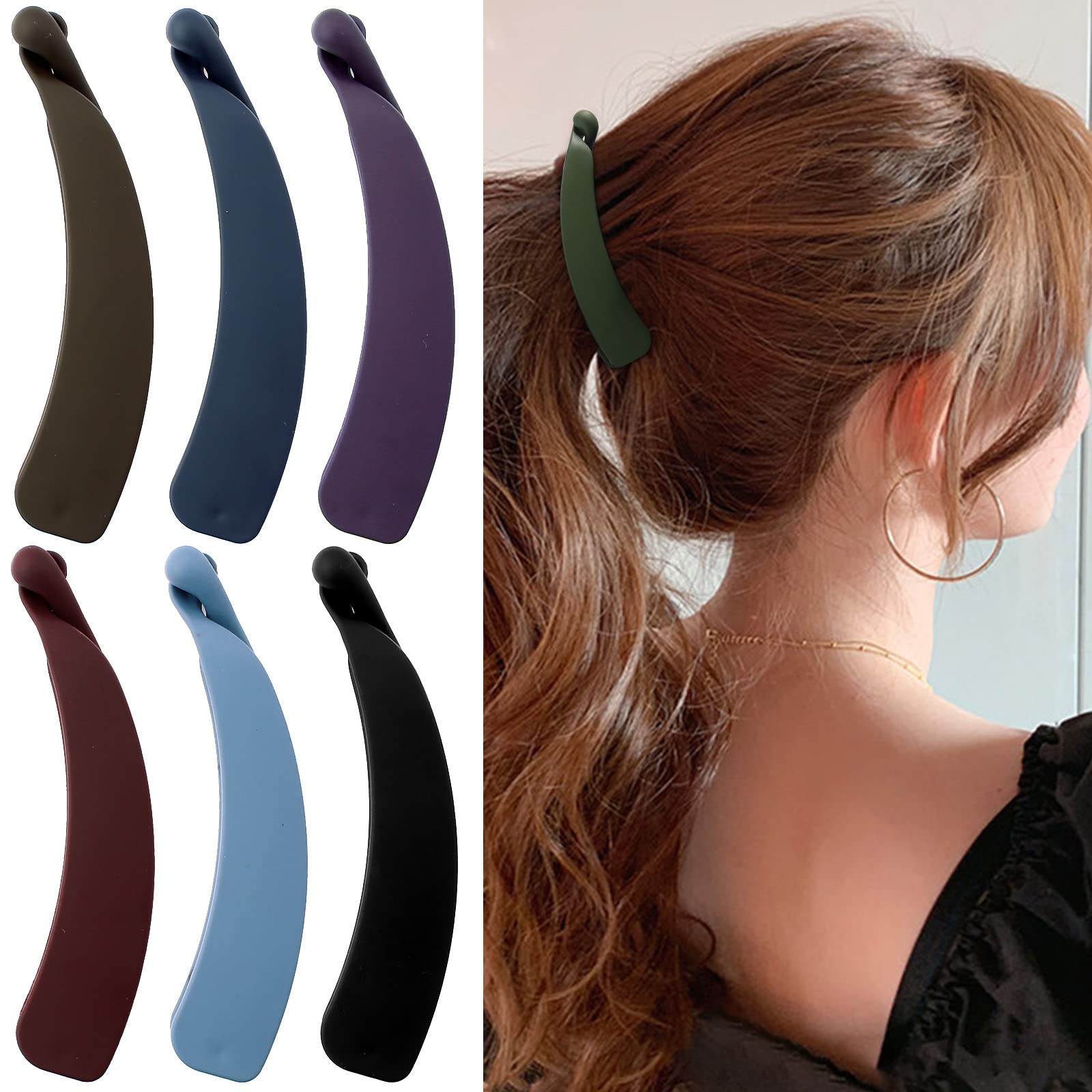 7 pcs Banana Hair Clips for Thick Hair - Strong Hold Ponytail Clips, 4