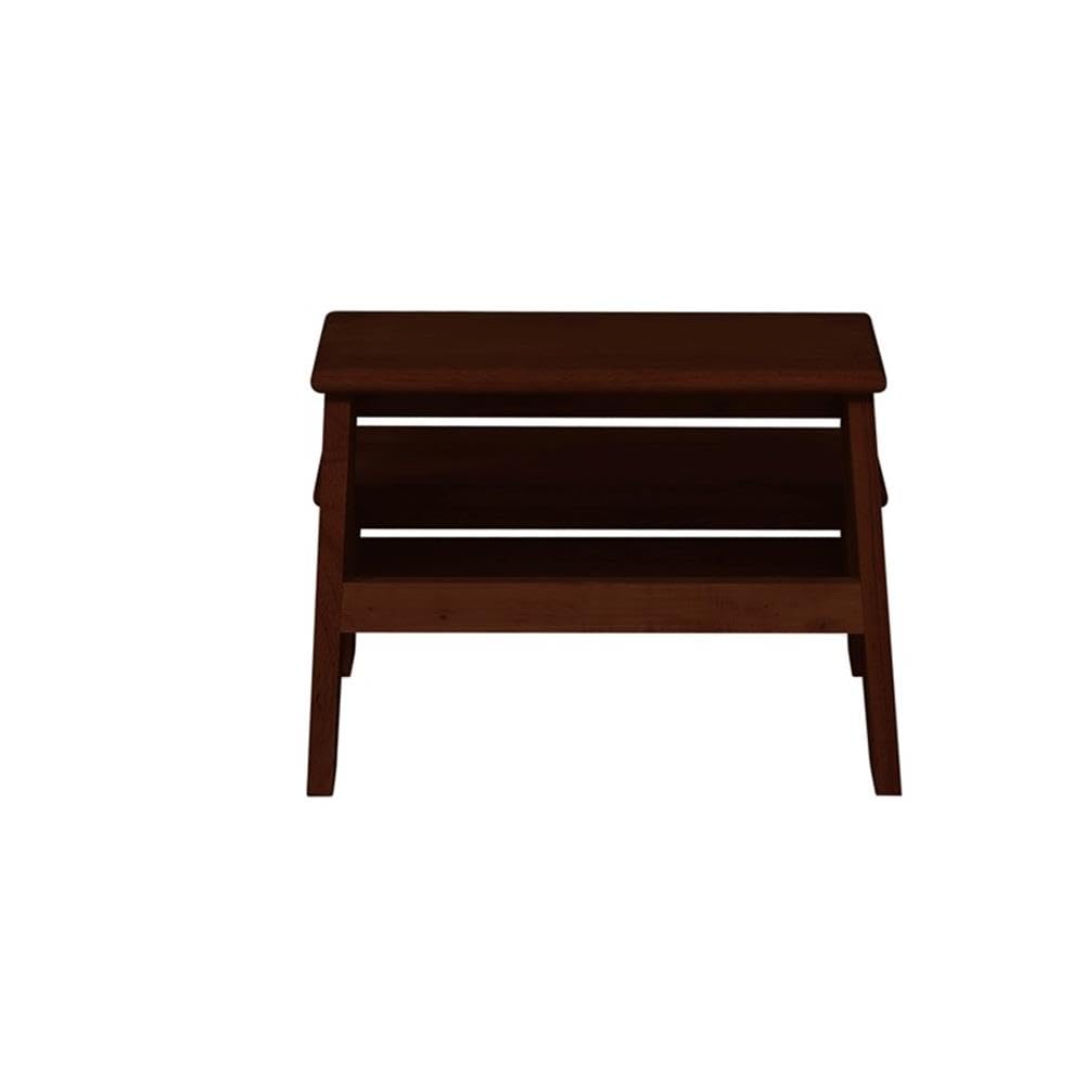 Pemberly Row Modern Wood Bed Frame with Step in Espresso Finish - Perfect for Contemporary Bedrooms & Guest Rooms