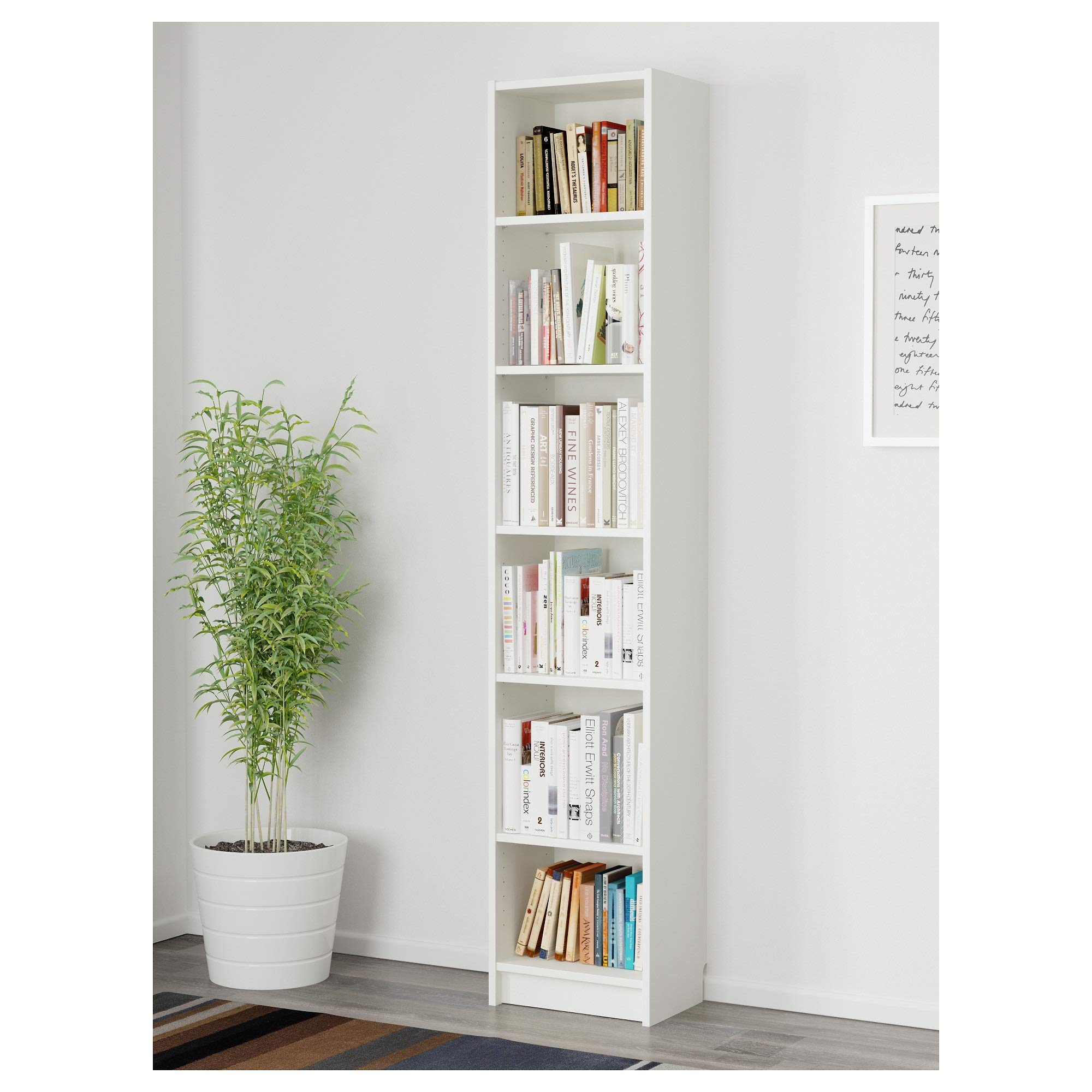 IKEA Billy Bookcase - White Bookshelf with Adjustable Shelves for Home Office, Living Room & Bedroom Storage & Organization