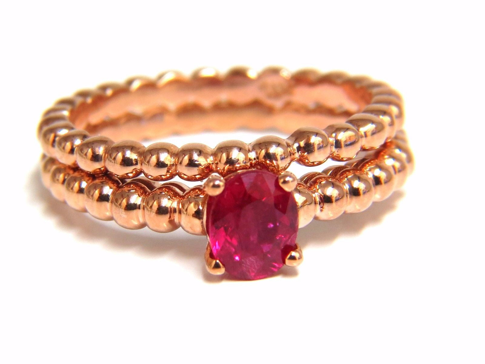 0.82ct Natural Vivid Bright Ruby Solitaire Ring & Band in 14K Gold - Elegant Engagement, Wedding, Anniversary Gift for Her