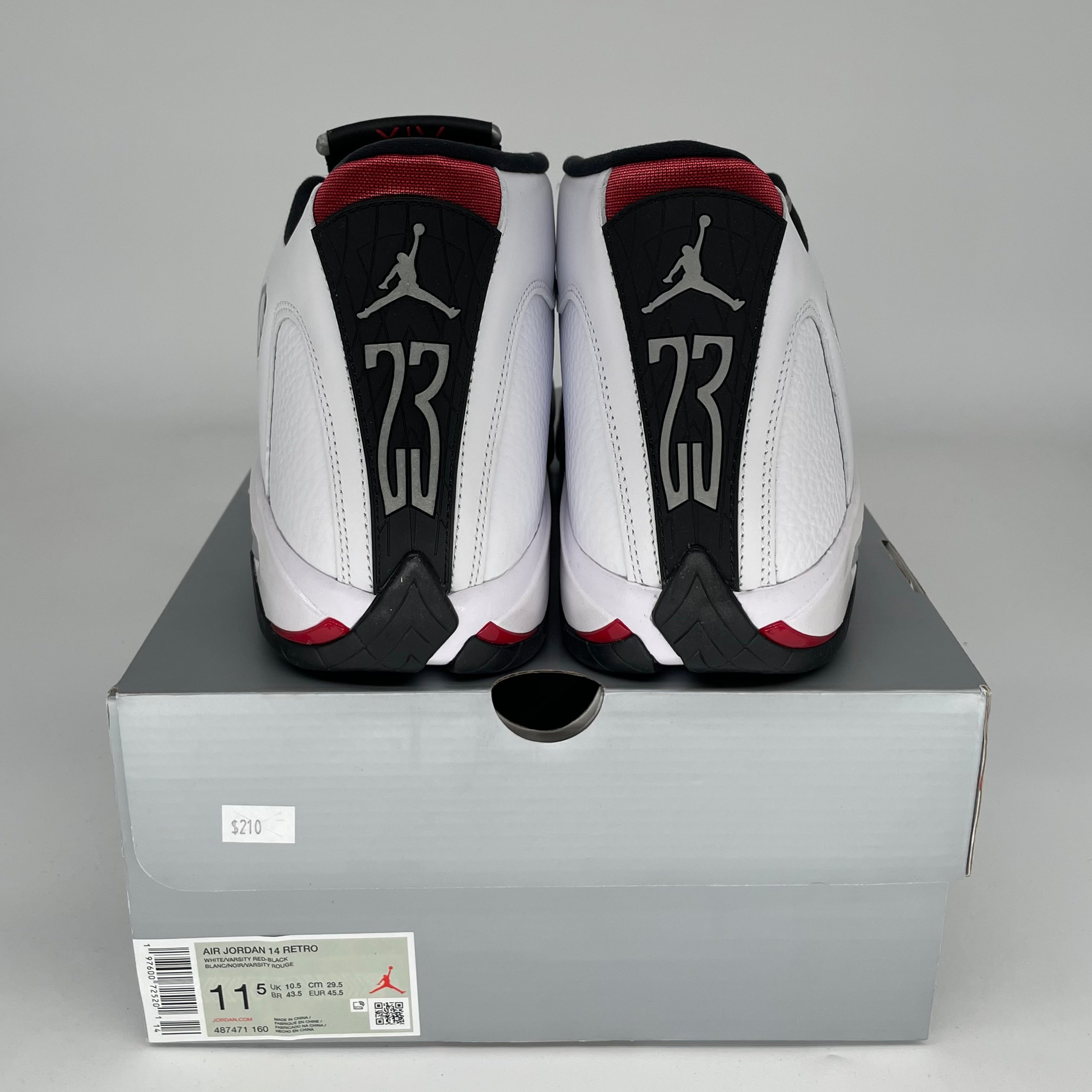 AIR JORDAN 14 Retro Black Toe Men's Basketball Shoes Size 11.5 - Style 487471-160 | Perfect for Streetwear, Sneaker Collecting & Basketball Games