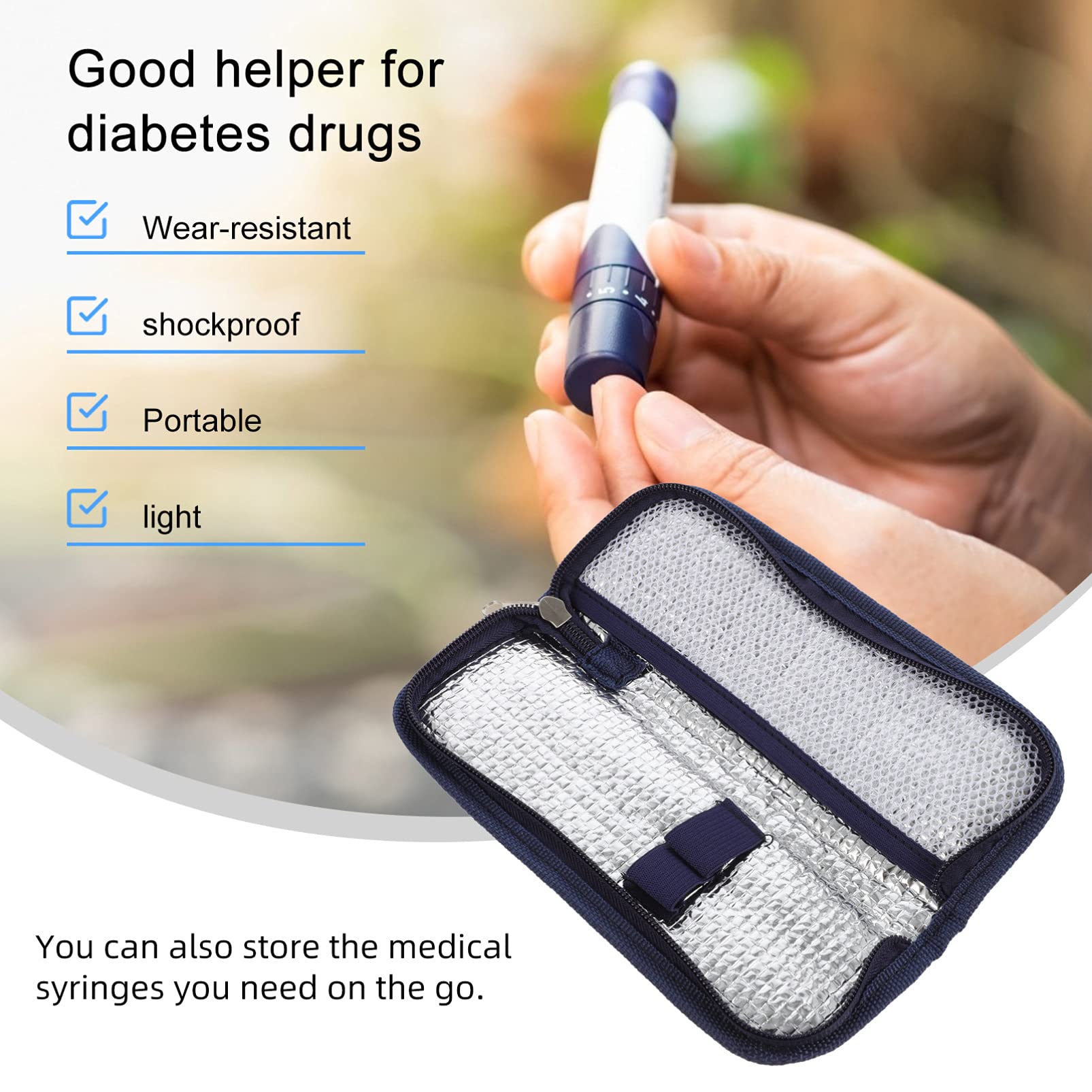 **Insulin Cooler Travel Case - Portable Diabetic Medication Organizer & Insulated Storage Pouch for Diabetic Supplies - Perfect for Travel, Work & Outdoor Activities**