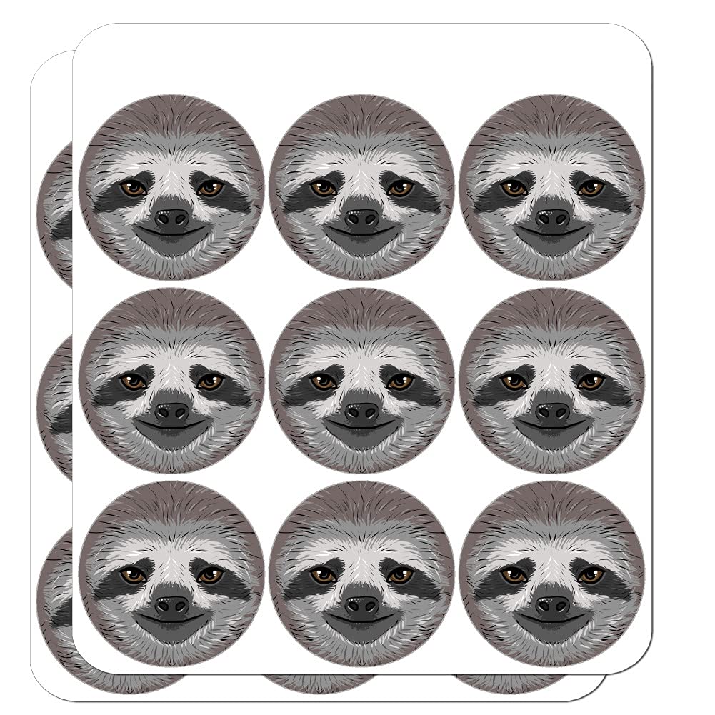 Adorable Sloth Face Planner Stickers - Cute Calendar & Scrapbooking Decals for Bullet Journals, DIY Crafts, and School Supplies (50-Pack) | Perfect for Scrapbooking, Planner Decorations, and Gift Wrapping