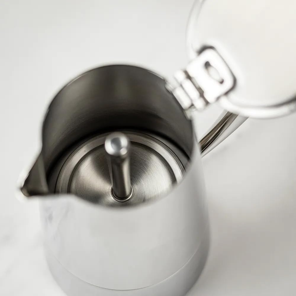 Cuisinox Roma 6-Cup Stainless Steel Stovetop Moka Pot - Italian Espresso Maker for Home & Office - Perfect for Brewing Rich Coffee on Gas, Electric & Induction Stoves