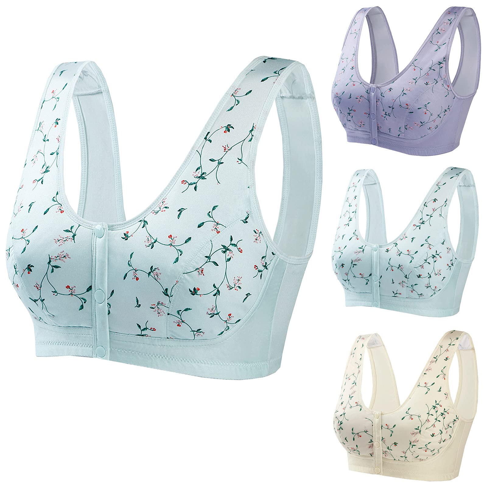 Women's Seamless Sports Bra - Front Button Vest, Ice Silk Comfort, No Steel Ring, Full Coverage for Yoga, Running & Sleep